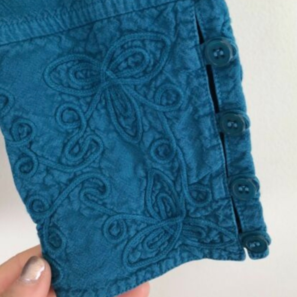 [Soft Surroundings] Western Teal Embroidered Top - Picture 4 of 6